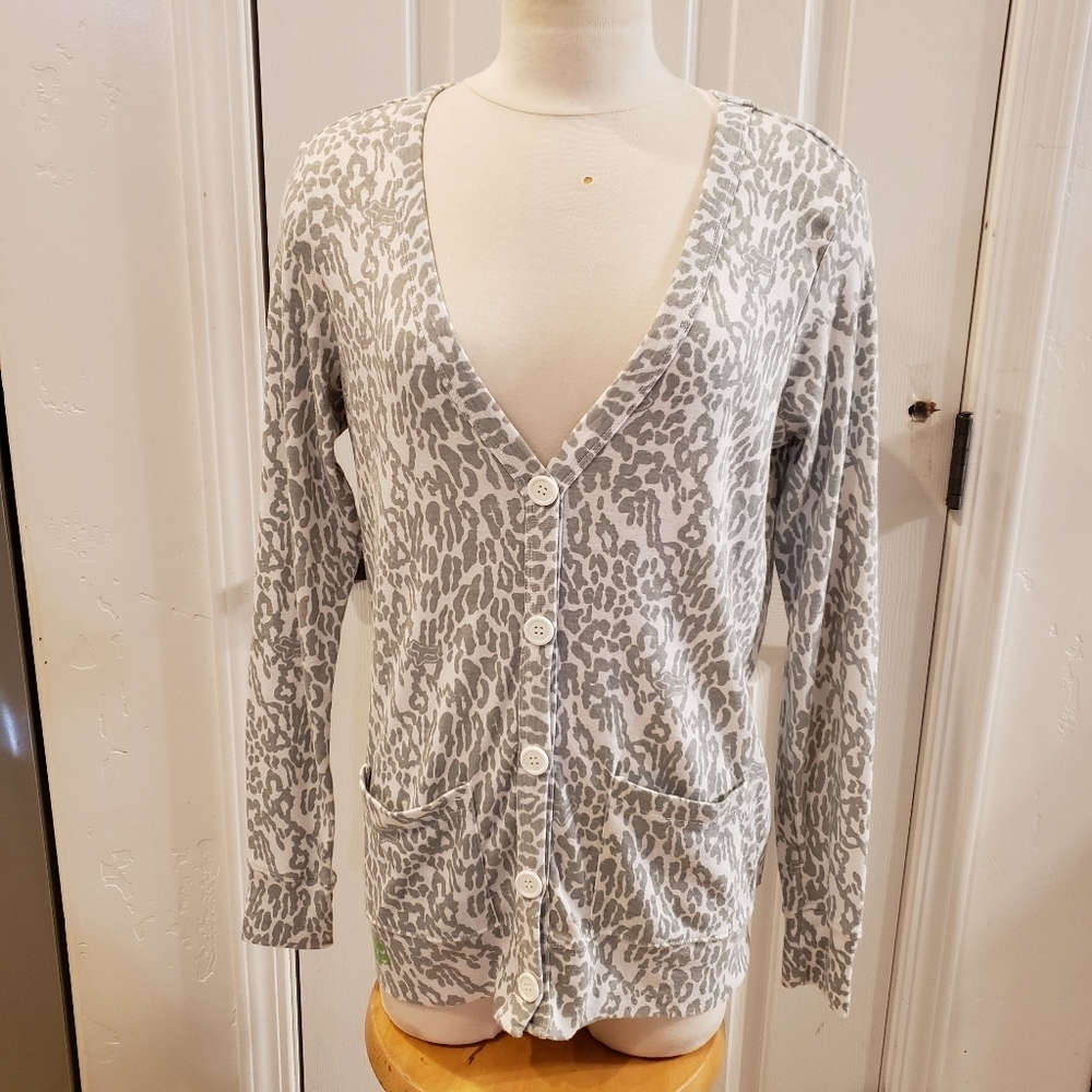 FOX Riders Lightweight Gray Cardigan Size Medium Trademark Graphics